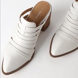 NWOT Report White Slip on Mules